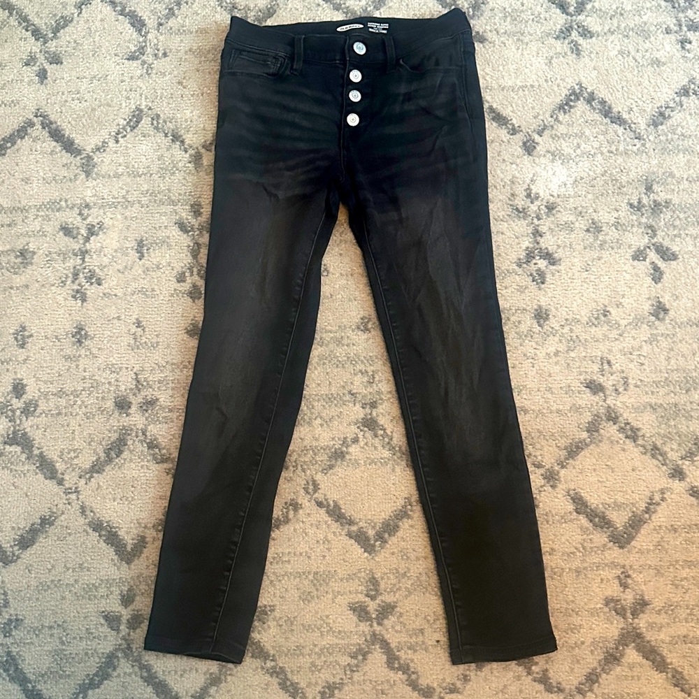 Old Navy Girls Black Faded Skinny Jeans